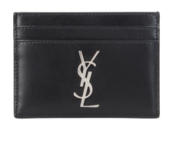 Saint Laurent Monogram Card Holder, Leather, Black, MII, B/DB, 4*